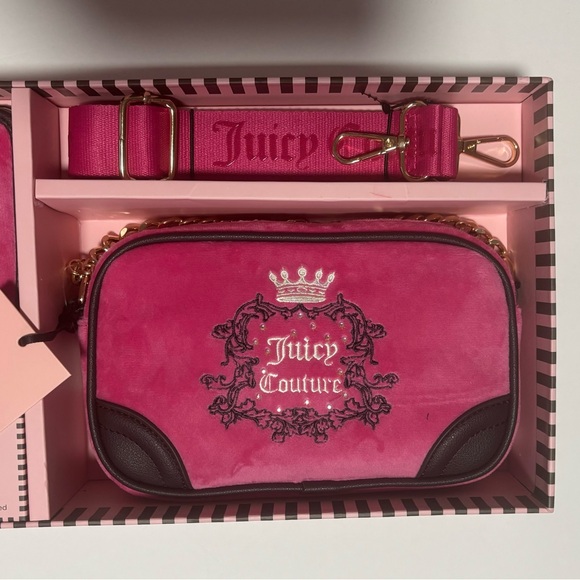 Juicy Couture Gift Set Free Love Heritage Slim Camera Bag & Envelope Card Case - Picture 2 of 14